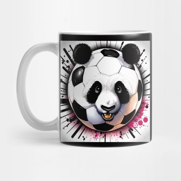 Soccer Ball Panda Face - Soccer Futball Football - Graphiti Art Graphic Paint by MaystarUniverse